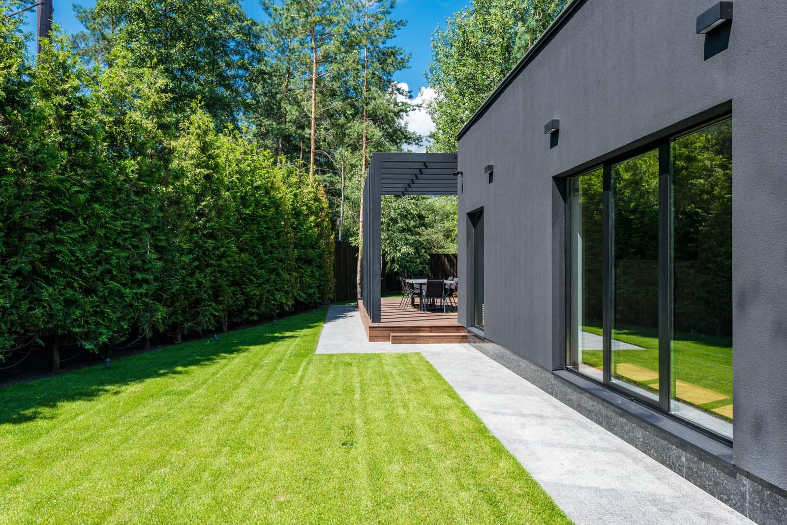 Freshly painted contemporary home exterior