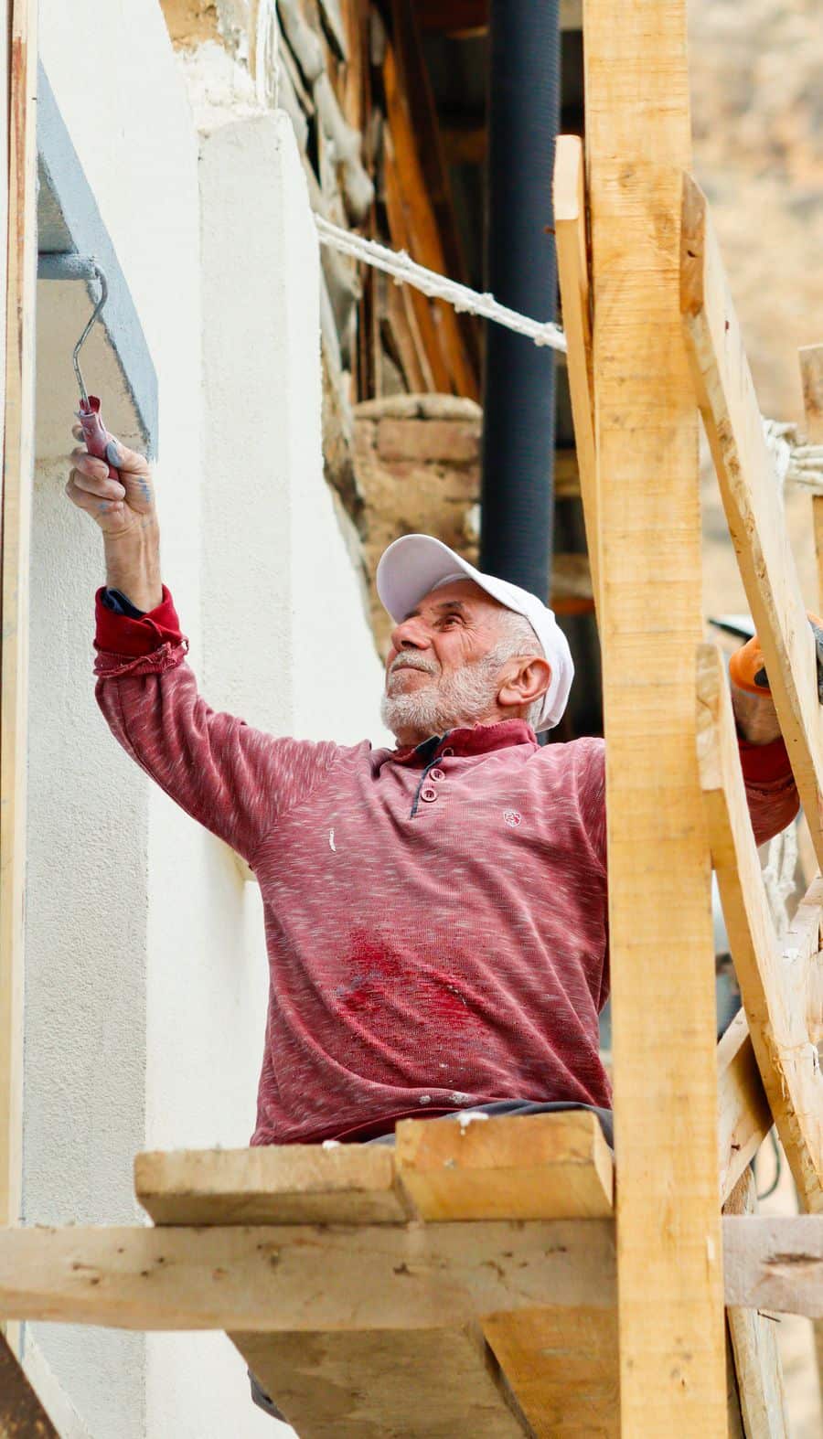 Weatherboard exterior painting detail